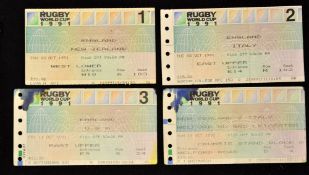 4x 1991 Rugby World Cup England group stage match tickets one played Leicester to incl Opening