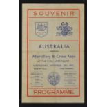 1947/48 Australia Wallabies Rugby Tour to U.K programme from the Welsh leg - v Abertillery/Cross