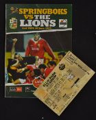 1997 British Lions versus South Africa rugby programme and match ticket - for the 2nd test match