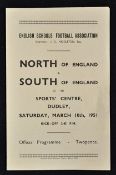 Duncan Edwards, Manchester United - Scarce 4 page programme for a North v South Schools