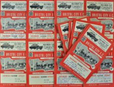 Collection of Bristol City homes 1961/62 full season including FAC matches. (45) Fair-Good.