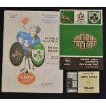 1981 Ireland Rugby tour to South Africa programmes to incl v South Africa, 100th Test match played