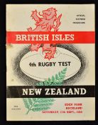 1959 British Lions Rugby Programme: v New Zealand for 4th Test at Auckland, won 9-6 by the Lions.