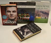 4x Ireland Rugby related books - to incl signed copy "Becoming A Lion" by Johnny Sexton c/w dust