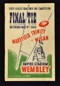 1946 Rugby League Challenge Cup Final programme - Wakefield Trinity v Wigan slight pocket fold and