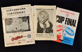 3x New Zealand and Welsh rugby club big match programmes from the late 1950's onwards to incl 1959