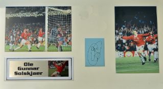 Framed montage of Ole Gunnar Solskjaer (Manchester United) featuring photographs (including the 1999
