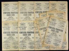 Selection of Chester home programmes to include 1951/52 Mansfield Town, Barrow, Stockport County,