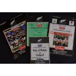 1992 Ireland Rugby tour to New Zealand programmes to incl grand quartet of issues (three large) v