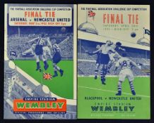 1951 FA Cup Final Blackpool v Newcastle United football programme date 28 Apr plus 1952 FA Cup Final