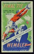 1948 FA Cup Final Blackpool v Manchester United football programme date 24 Apr at Wembley, rusty