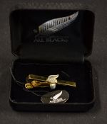New Zealand All Blacks silver fern rugby tie pin - official N.Z.R.F.U licensed product