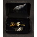 New Zealand All Blacks silver fern rugby tie pin - official N.Z.R.F.U licensed product