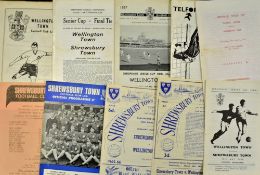 Shropshire Senior Cup Final programmes to include Wellington Town v Shrewsbury Town 1966, 1967, 1968
