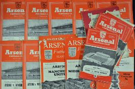 Selection of Arsenal 1950's home programmes 1946/47 Wolves 1949/50 Chelsea, Spurs (Combination Cup),