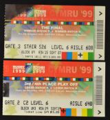 2x 1999 Wales Rugby World Cup final and 3/4th place playoff match tickets - for the final between