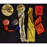 New Zealand Provincial Rugby Club badges c.1950's -fine collection of 6x pin badges and ribbons to