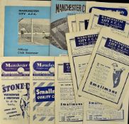 Manchester City home programmes 1948/49 Birmingham City, Manchester United, Portsmouth 1949/50