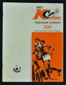 1969 Wolverhampton Wanderers v West Ham Utd USA tour match programme dated 7 May 1969 in Kansas City