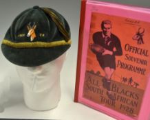 Scarce 1924 South Africa Springbok international honours cap - presented to Dr Jack Van Druten -