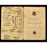 1906 Pembroke College Oxford v Magdalene College Cambridge after match rugby dinner menu - played on