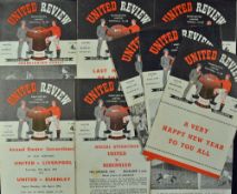 Collection of Manchester United Championship Season 1951/52 home match programmes to include