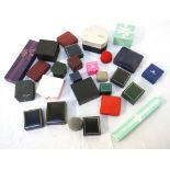 SELECTION OF JEWELER'S DISPLAY BOXES with examples in leather,