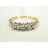 DIAMOND FIVE STONE RING the diamonds totalling approximately 0.