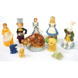 SELECTION OF WADE FIGURES including the Alice In Wonderland Collection with Alice, the Mad Hatter,
