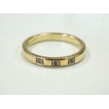 DIAMOND SET NINE CARAT GOLD WEDDING BAND ring size K-L and approximately 1.