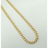 NINE CARAT GOLD CURB LINK NECKLACE 47cm long and approximately 10.