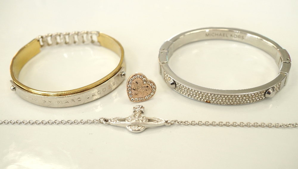 SMALL LOT OF FASHION JEWELLERY comprising a Vivienne Westwood bracelet, Marc by Marc Jacobs bangle,