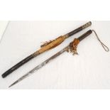 AFRICAN SWORD with a tapering steel blade marked The Gondola Brand,