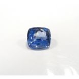 CERTIFIED LOOSE CUSHION CUT NATURAL BLUE