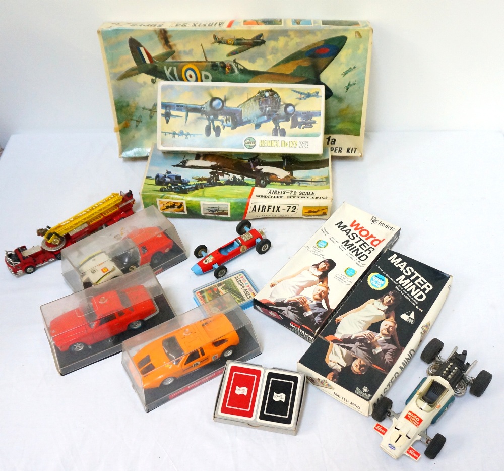 SELECTION OF CHILDREN'S TOYS including new Airfix boxed models of Spitfire 1a, Short Stirling,