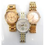 THREE MICHAEL KORS LADIES WRISTWATCHES reference numbers MK-3192,