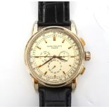 GENTLEMAN'S REPLICA PATEK PHILIPPE WRISTWATCH the cream dial with subsidiary dials,