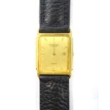 GENTLEMAN'S RAYMOND WEIL EIGHTEEN CARAT GOLD PLATED WRISTWATCH the gilt dial with baton five minute