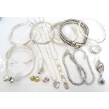 GOOD SELECTION OF SILVER JEWELLERY including a Buddha to Buddha Edwin Small bracelet,