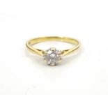 DIAMOND SOLITAIRE RING on eighteen carat gold shank,