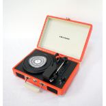 'CROSLEY' PORTABLE CASED RECORD PLAYER model number CR8005A-OR,