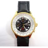 GENTLEMAN'S REPLICA BREITLING WRISTWATCH the black and white dial with date aperture and subsidiary