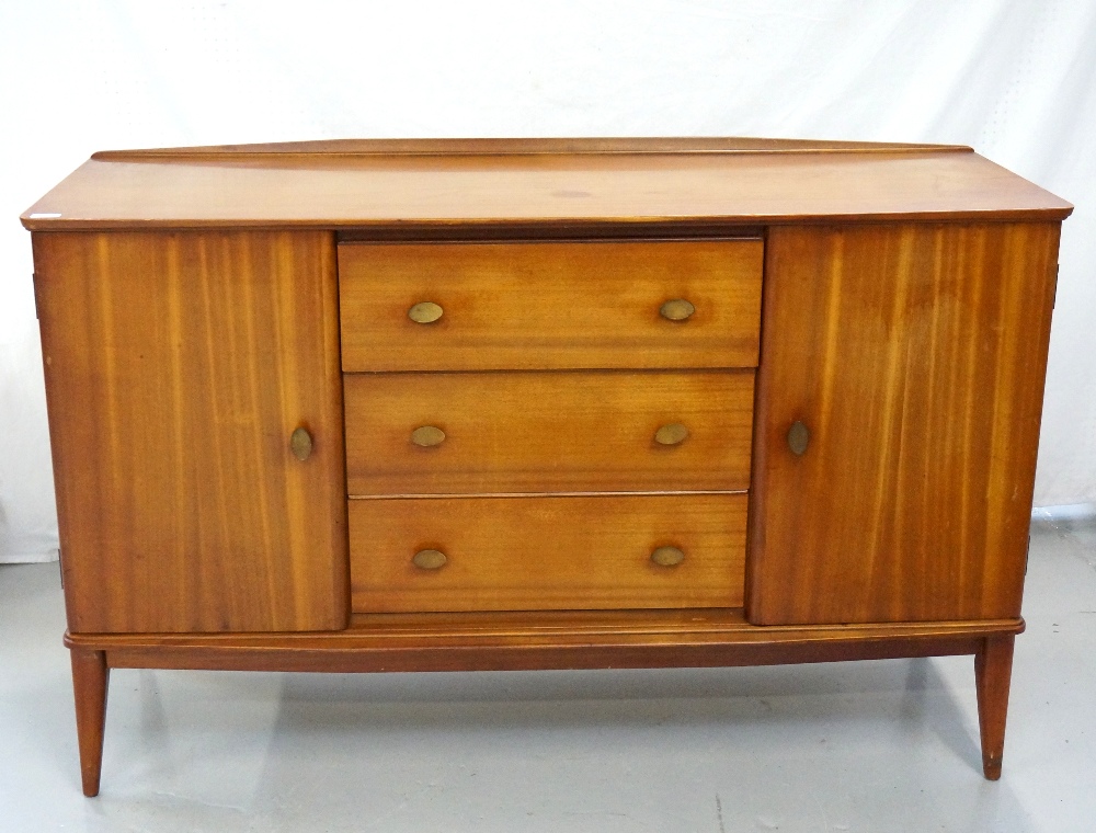 RETRO 1960's TEAK SIDEBOARD with three central drawers flanked by cupboards,