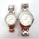 TWO LADIES MICHAEL KORS WRISTWATCHES model numbers MK-5325 and MK-5615 (2)