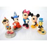 FIVE ROYAL DOULTON DISNEY CHARACTER FIGURINES comprising The Sorcerer's Apprentice Follow Me, no.