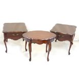 PAIR OF STAINED WOOD SIDE TABLES