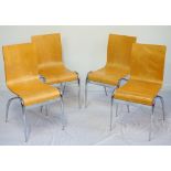 SET OF FOUR BIRCH DINING CHAIRS