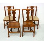 SET OF FOUR CONTINENTAL TEAK DINING CHAI