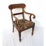 VICTORIAN MAHOGANY ELBOW CHAIR