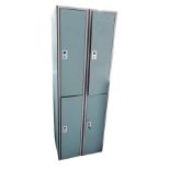 PAIR OF METAL HOSPITAL LOCKERS 180cm high x 30cm and 31cm wide